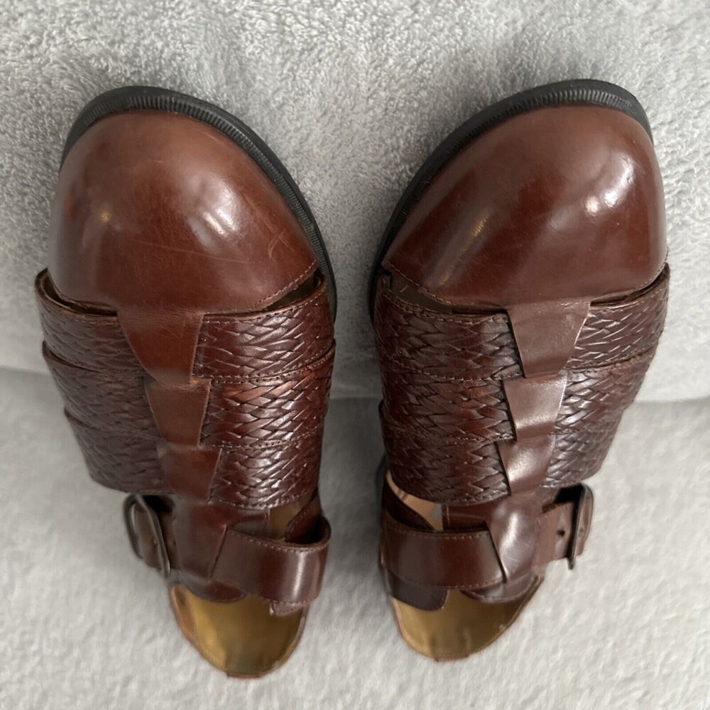 Men's Sz 9.5 Fisher Sandals Huaraches Brown Comfort Flex Closed Toe - Picture 10 of 13
